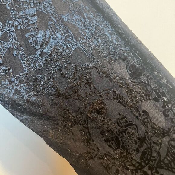 NWT Torrid Black Velvet Burnout Kimono Skeleton Damask Print Duster 4X 26 - Picture 4 of 13